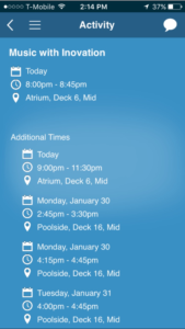Activity schedule detail screen
